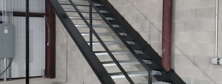 welded staircase for commercial building